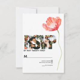 Elegante en moderne Poppy Red Wedding RSVP