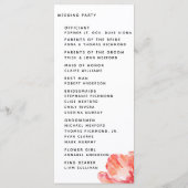 Elegante en Moderne Poppy Rode Huwelijksceremonie Programmakaart (Achterkant)