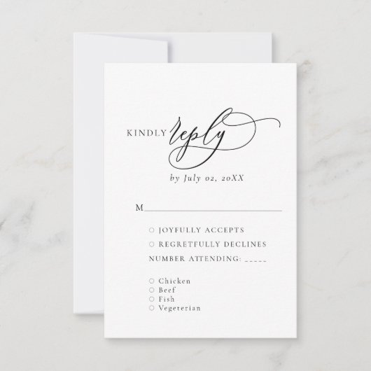 Elegante en moderne RSVP-reactiekaart RSVP Kaartje (Voorkant)