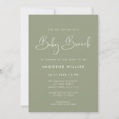 Elegante en moderne Sage Green Baby Brunch Kaart (Voorkant)