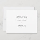 Elegante en moderne Terracotta Maid of Honor Bedankkaart (Achterkant)