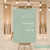 Elegante en moderne trouw-welkom lichtgroen acryl bord