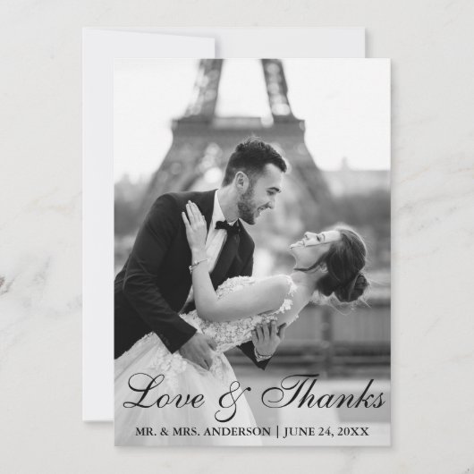 Elegante en moderne trouwfoto Liefde en Bedankt S (Voorkant)