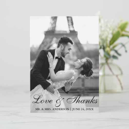 Elegante en moderne trouwfoto Liefde en Bedankt S (Staand voorkant)