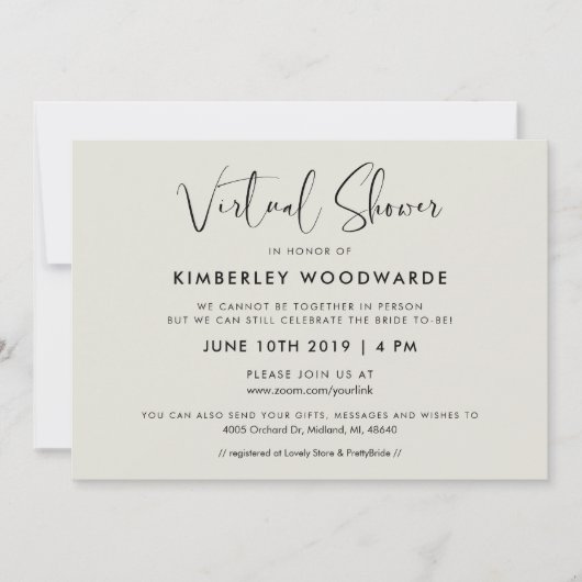 Elegante en moderne Virtuele douche Kaart (Voorkant)