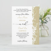 Elegante en moderne witte bloemen script bruiloft kaart (Staand voorkant)