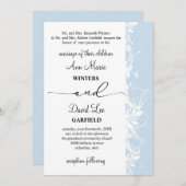 Elegante en moderne witte bloemen script bruiloft kaart (Voorkant / Achterkant)