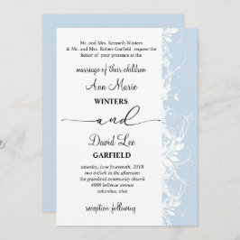 Elegante en moderne witte bloemen script bruiloft kaart