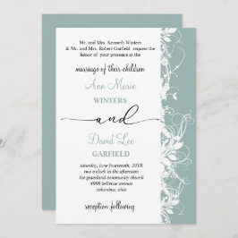 Elegante en moderne witte bloemen script bruiloft kaart