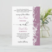 Elegante en moderne witte bloemenscriptuur trouwda kaart (Staand voorkant)