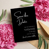 Elegante en moderne zwart-wit bruiloft save the date