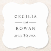 Elegante en moderne zwarte bruiloft monogram kartonnen onderzetters (Voorkant)