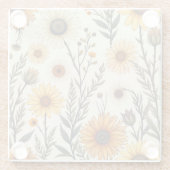 Elegante en mooie bloemen glazen onderzetter (Achterkant)