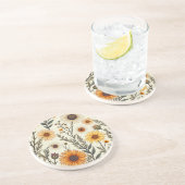 Elegante en mooie bloemen. zandsteen onderzetter (Zijkant)