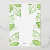 Elegante en neutrale bloemenbruiloft folie uitnodiging (Achterkant)