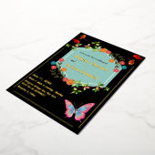 Elegante en neutrale bloemenbruiloft folie uitnodiging (Gedraaid)