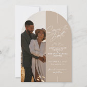 Elegante en neutrale boog Save The Date Kaart (Voorkant)