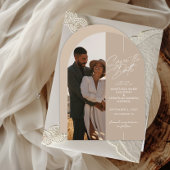 Elegante en neutrale boog Save The Date Kaart