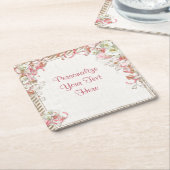 Elegante en romantische bloementuin bloemenkleed kartonnen onderzetters (Schuin)