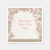 Elegante en romantische bloemtuin bloemen luifel servet (Voorkant)