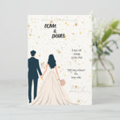 Elegante en romantische bruiloft uitnodiging Kaart (Staand voorkant)