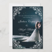 Elegante en romantische huwelijksuitnodiging kaart (Voorkant)