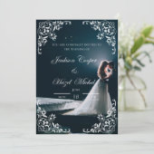 Elegante en romantische huwelijksuitnodiging kaart (Staand voorkant)