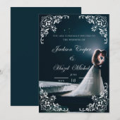 Elegante en romantische huwelijksuitnodiging kaart (Voorkant / Achterkant)