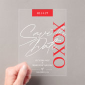 Elegante en romantische Valentijn Save The Date Acryl Uitnodigingen (Insitu (Draagbaar))