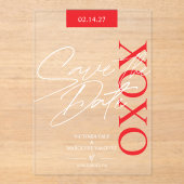 Elegante en romantische Valentijn Save The Date Acryl Uitnodigingen (Voorkant)