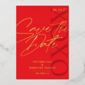 Elegante en romantische Valentijn Save The Date Folie Uitnodiging (Voorkant)