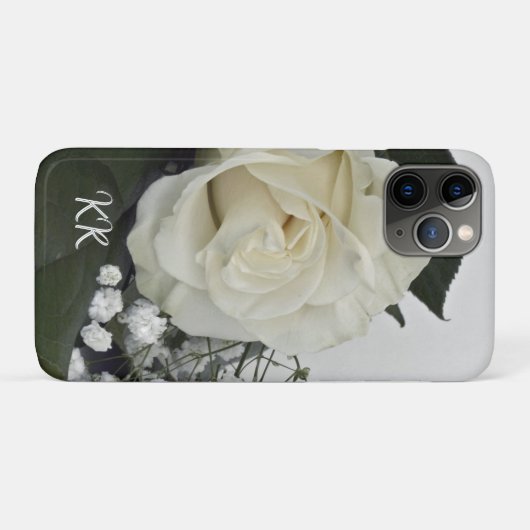 Elegante en romantische witte roos gepersonaliseer Case-Mate iPhone case (Achterkant (horizontaal))
