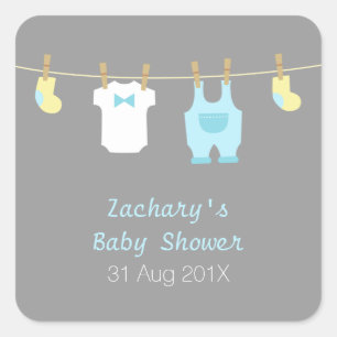 Elegante en Schattige Jongenskleren voor Baby's, B Vierkante Sticker