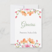 Elegante en Schattigee Waterverf in het Spaans Bedankkaart (Achterkant)