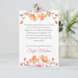 Elegante en Schattigee Waterverf in het Spaans Bedankkaart