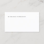 Elegante en schone minimalistische stijl wit visitekaartje (Achterkant)