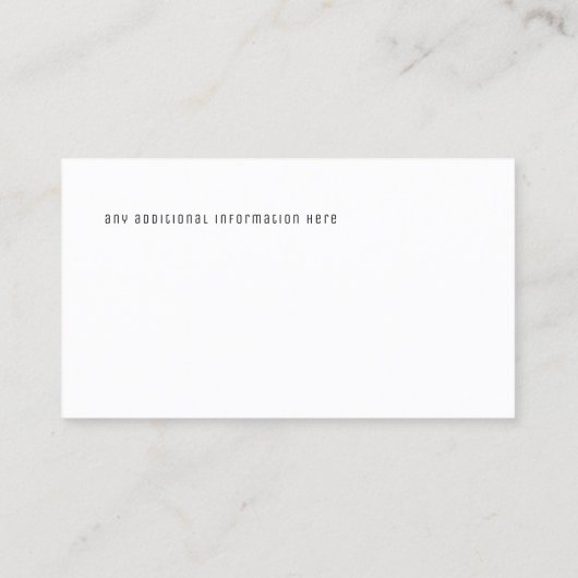 Elegante en schone minimalistische stijl wit visitekaartje (Achterkant)