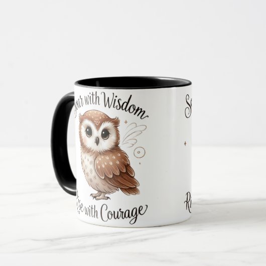 Elegante en sfeervolle uil design Mok (Voorkant links)