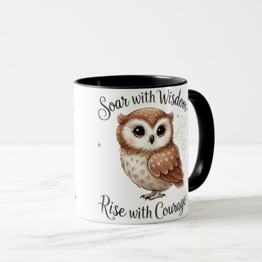 Elegante en sfeervolle uil design Mok (Voorkant rechts)