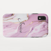 Elegante en slanke zwarte QR-code Case-Mate iPhone Case (Achterkant (horizontaal))