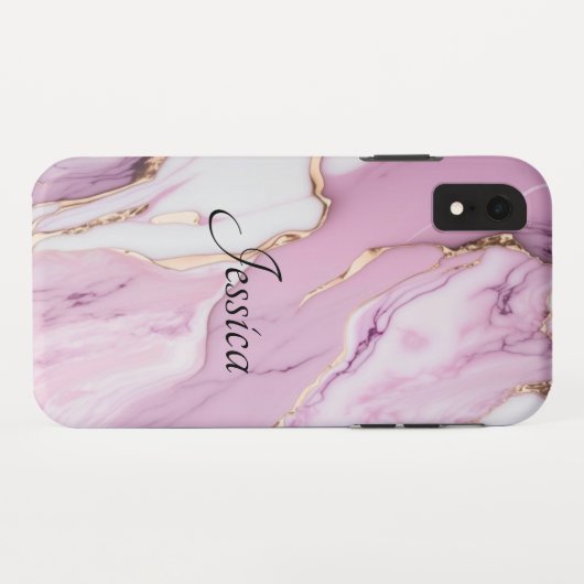 Elegante en slanke zwarte QR-code Case-Mate iPhone Case (Achterkant (horizontaal))