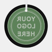 Elegante en slanke zwarte QR-code Glas Ornament (Achterkant)