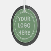 Elegante en slanke zwarte QR-code Glas Ornament (Voorkant links)