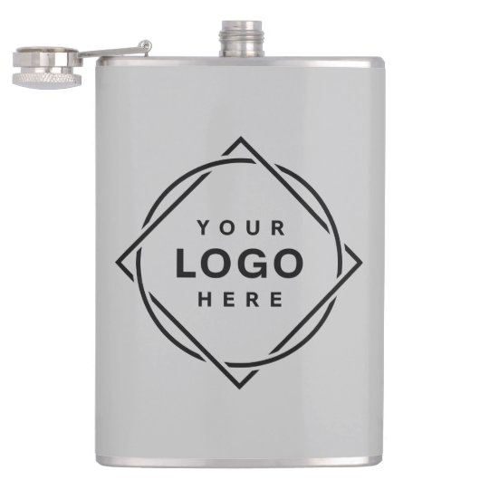 Elegante en slanke zwarte QR-code Heupfles (Geopend)