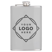 Elegante en slanke zwarte QR-code Heupfles (Voorkant)