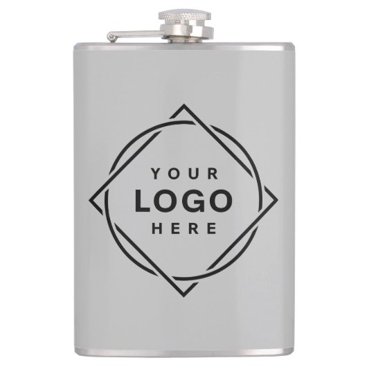 Elegante en slanke zwarte QR-code Heupfles (Voorkant)