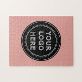 Elegante en slanke zwarte QR-code Legpuzzel (Horizontaal)