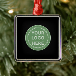 Elegante en slanke zwarte QR-code Metalen Ornament