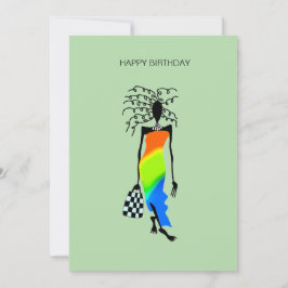 Elegante en stijlvolle Afrikaanse vrouw verjaardag Kaart