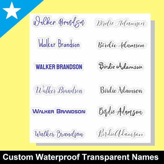 Elegante en stijlvolle naamstickers sticker